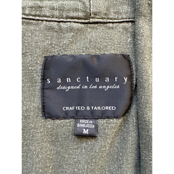 Sanctuary Womens Olive Green Cargo Vest With Tie-Waist & Flap Pockets Size M - Picture 3 of 10